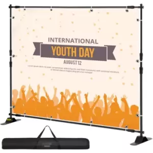 image of VEVOR Step and Repeat 8'x8'- 10'x8' Backdrop Banner Stand Adjustable Telescopic Height and Width Retractable Banner Stand with Carrying Bag