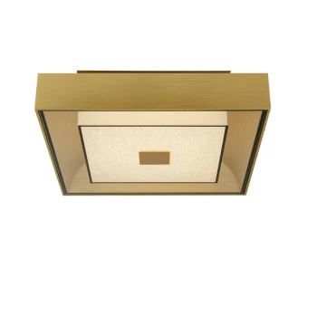 image of Square Flush Light - Gold With Crystal Sand