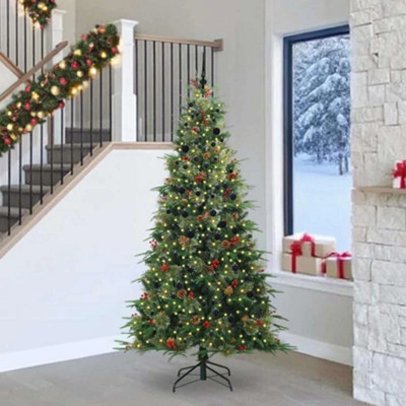 Image of Vidaxl Artificial Hinged Christmas Tree Green 240 Cm Pe And Pvc