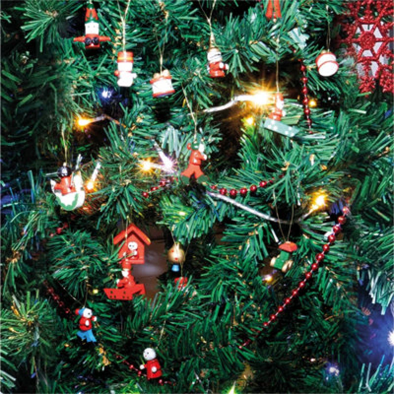 Image of Netagon Wooden Christmas Hanging Decorations - Pack of 20 Multi