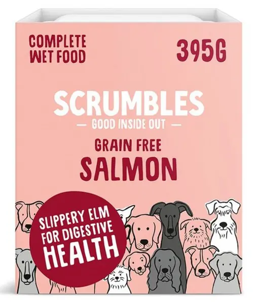 Scrumbles Salmon Pate Wet Dog Food 395g