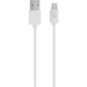 image of RealPower USB cable USB 2.0 USB-A plug, Apple Lightning plug 1m White 255649