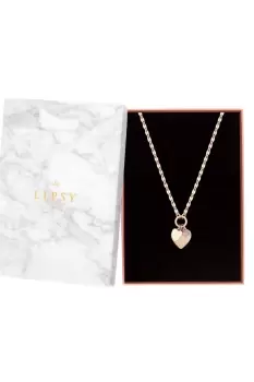 image of Rose Gold Diamond Cut Heart Necklace - Gift Boxed