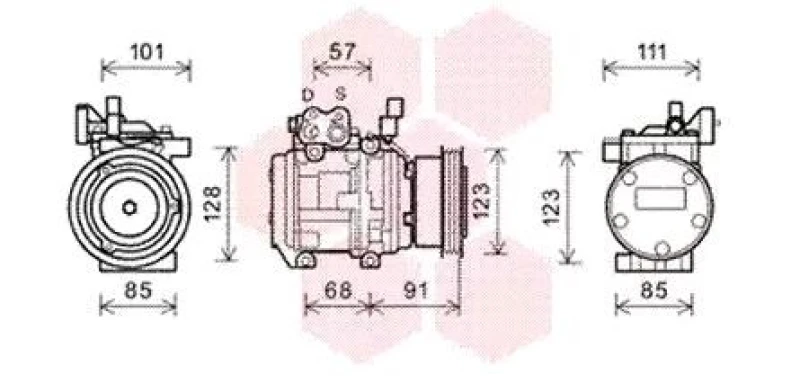 Image of VAN WEZEL Air conditioning compressor VAN WEZEL 8300K145