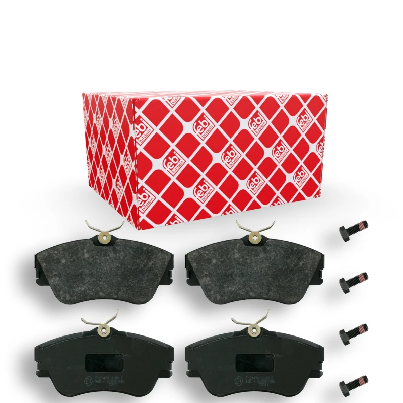 Image of FEBI BILSTEIN 16304 Brake pad set Front Axle, excl. wear warning contact, with bolts/screws Brake Pad Set,disc brake (402)