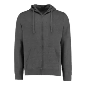 image of Kustom Kit Mens Full Zip Hooded Sweatshirt (3XL) (Dark Grey Marl)