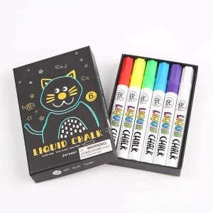 image of 6 Coloured liquid Chalk Markers