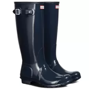 Image of Hunter Original Womens Gloss Wellingtons Navy 5 (EU38)