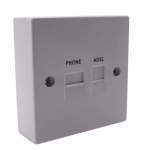 Solwise ADSL Filtered BT / RJ11 Phone / Network Faceplate