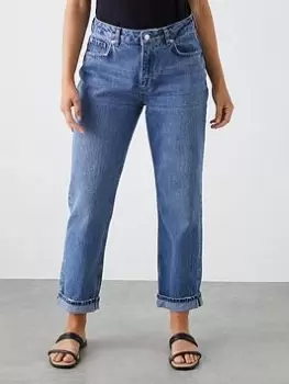 image of Dorothy Perkins Boyfriend Jeans - Mid Wash, Blue, Size 10, Women