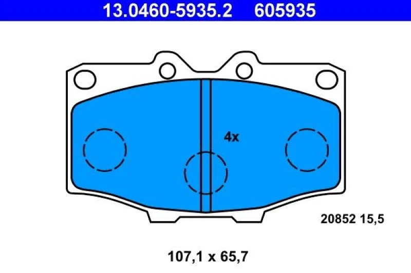 Image of ATE 13.0460-5935.2 Brake pad set excl. wear warning contact Brake Pad Set,disc brake (402)