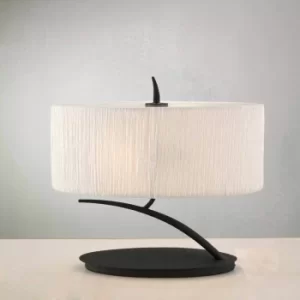 Image of Eve Table Lamp 2 Bulbs E27 Small, anthracite with white oval lampshade