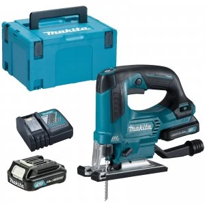 Image of Makita JV103D 10.8v Cordless CXT Brushless Jigsaw 2 x 2ah Li ion Charger Case