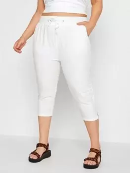 Image of Yours Cool Cotton Crop Jogger White, Size 18, Women