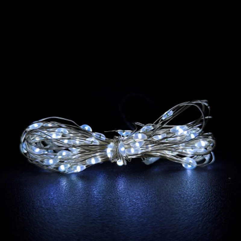 Image of Samuel Alexander 100 LED 5M Microbrights Indoor Outdoor Christmas Multi Function Battery Operated Lights With Timer On Pin Wire In Cool White
