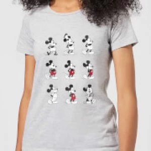 image of Disney Mickey Mouse Evolution Nine Poses Womens T-Shirt - Grey - 3XL