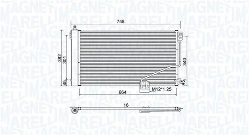 Image of MAGNETI MARELLI Air conditioning condenser MAGNETI MARELLI 350203738000