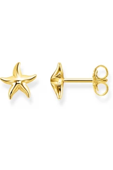 image of Ladies Thomas Sabo Gold Plated Sterling Silver Glam & Soul Starfish Stud Earrings H2001-413-39