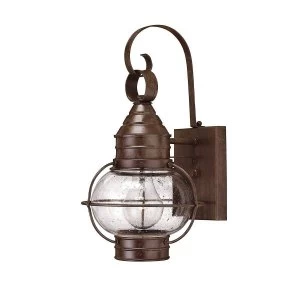 image of 1 Light Outdoor Small Wall Lantern Light Sienna Bronze, E27