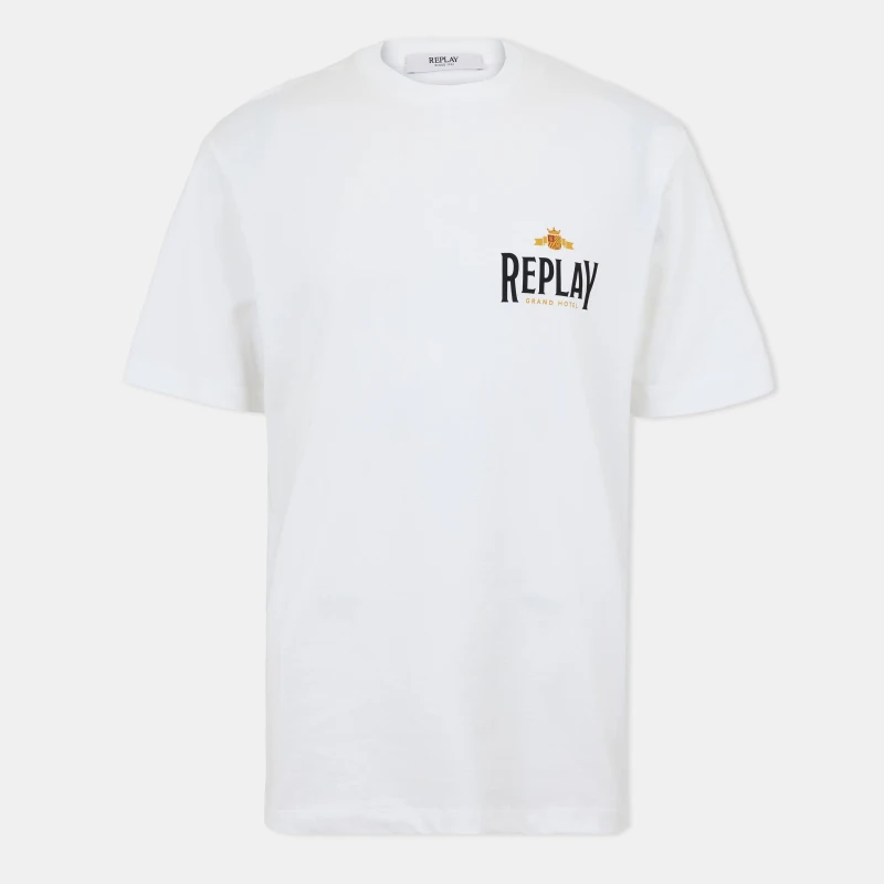 Image of Replay Mens Aspen Regular Fit T-Shirt White male S