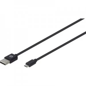Image of HP USB 2.0 Cable 1x USB 2.0 connector A 1x USB 2.0 connector Micro A 1m Black