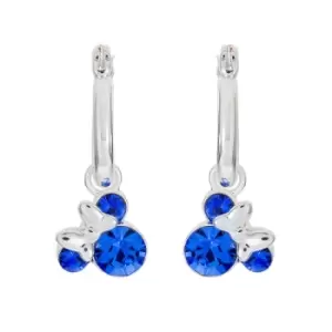 Image of Disney Minnie Silver Plated September Birthstone Hoop Earrings EF00509SSEPL.PH
