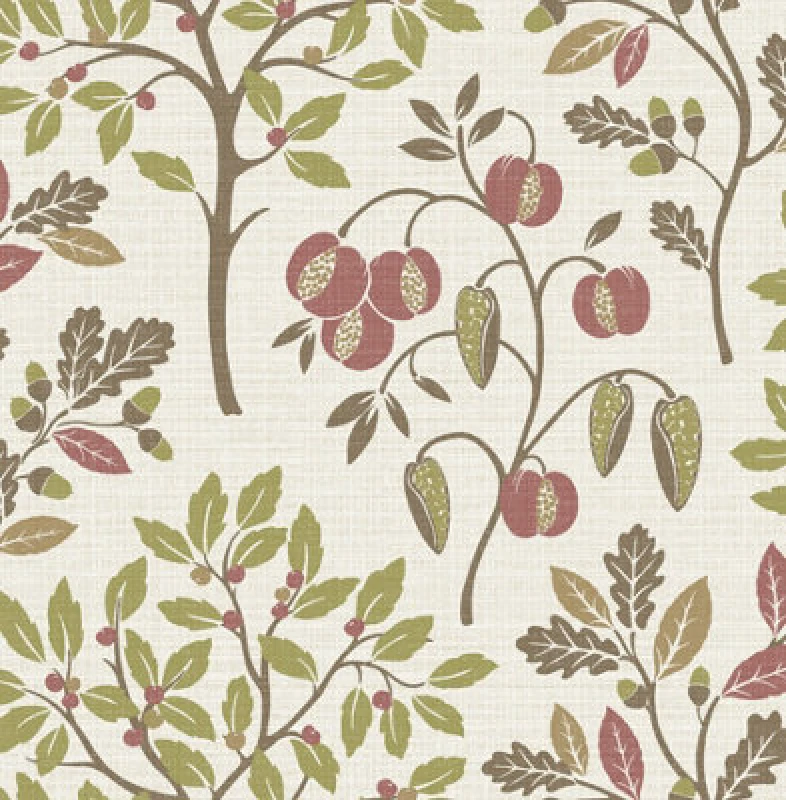 Image of Fine Decor Rowan Autumn Trees Wallpaper In Olive Olive VWIBL Unisex