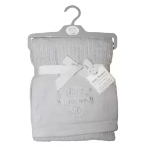 Image of Snuggle Baby Unisex Mummy Love Cellular Embroidered Blanket (One Size) (Grey)