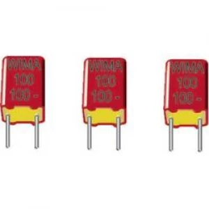 image of FKP thin film capacitor Radial lead 1000 pF 630 Vdc 2.5 5mm L x W x H 7.2 x 4.5 x 6mm Wima FKP2J011001D00HSSD 1 p