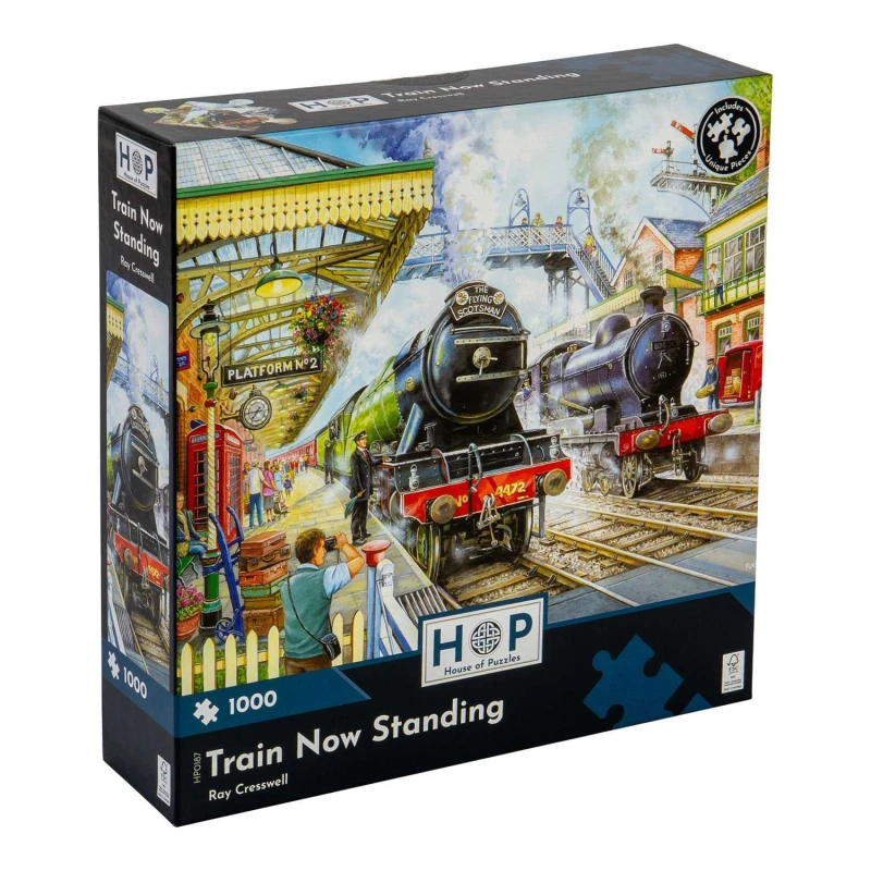Image of The House Of Puzzles Train Now Standing, 1000 Piece Jigsaw Puzzle Multi unisex
