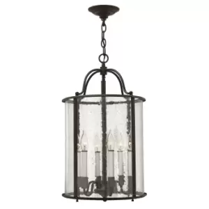 Image of 6 Bulb Ceiling Pendant Light Fitting Olde Bronze LED E14 60W Bulb