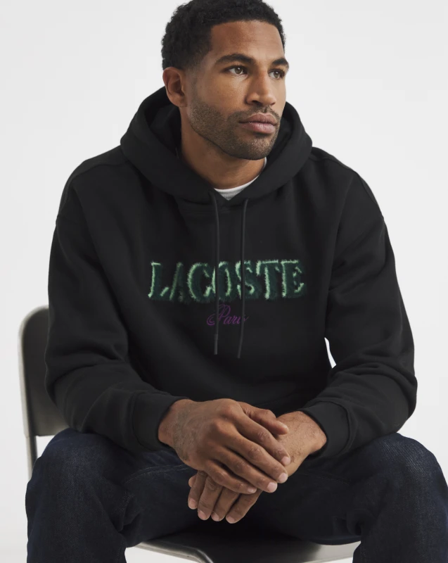 Image of Lacoste Croc Hoodie - Black 3XL