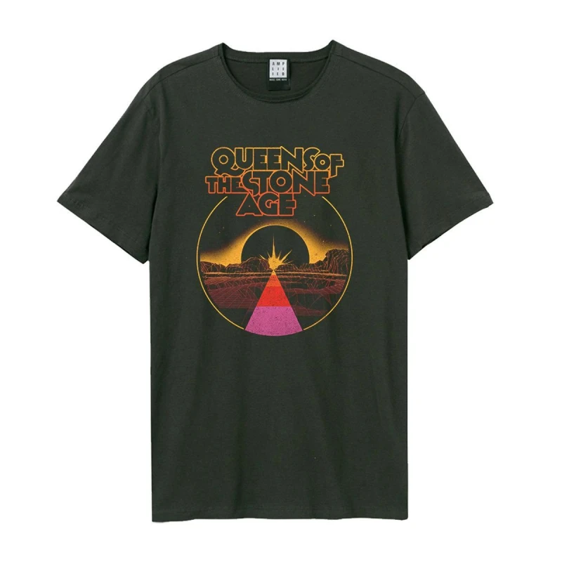 Image of Amplified Amplified Men Eye Of The Moon Queens Of The Stone Age T-Shirt in Charcoal Size: X-Small Charcoal XS Male 5063238008830