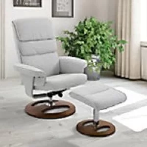 image of Homcom Padded Recliner Chair Fabric Grey Fabric