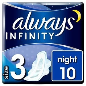 image of Always Infinity Night with wings Sanitary Pad 10PK