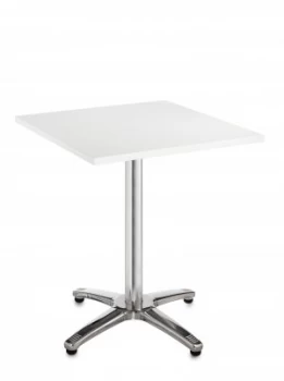 Image of Roma Square Table With 4 Leg Chrome Base 700mm - White