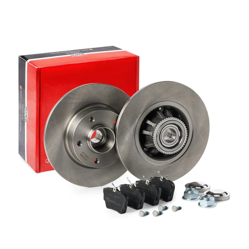 Image of MAPCO 47761 Brake disc and pads set Rear Axle, Brake Disc Type: solid, with wheel bearing kit Brake Set,disc brakes (3405)