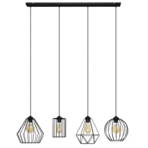 image of Lapis Straight Bar Pendant Ceiling Light Black 11.4cm