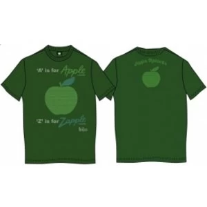 Image of A is for Apple Mens Kelly Green Vintage Print T Shirt: Large