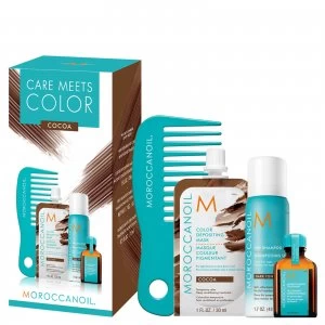 image of Moroccanoil Care Meets Colour Brunette Bundle with Free Comb - Cocoa