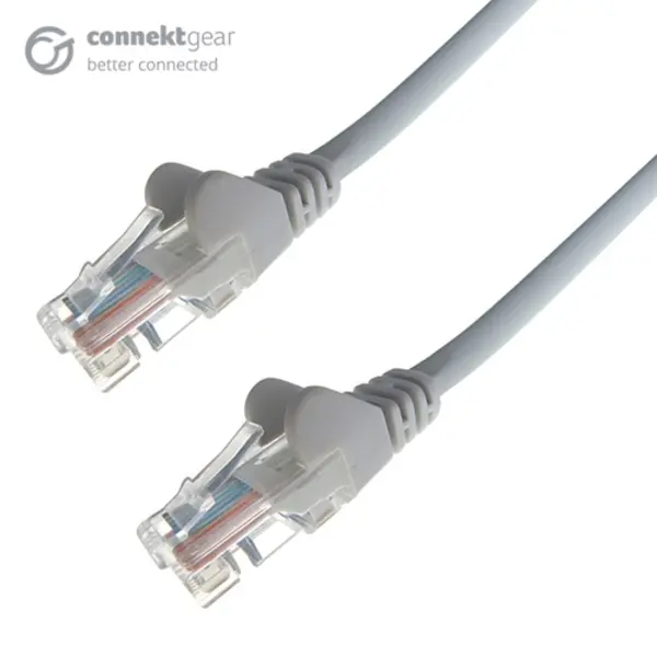 Image of Connekt Gear 15m RJ45 CAT5e UTP Stranded Flush Moulded Network Cable - 24AWG - Grey 28-0150G