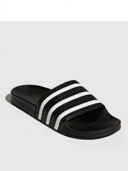 Image of adidas Originals Adilette Slides - Black/White, Size 10, Men