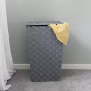 Image of JVL Vichy Laundry Hamper Grey