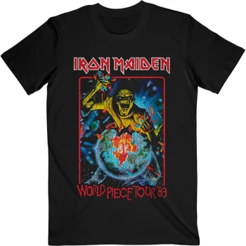 Image of Iron Maiden - World Piece Tour '84 V.1. Unisex Large T-Shirt - Black