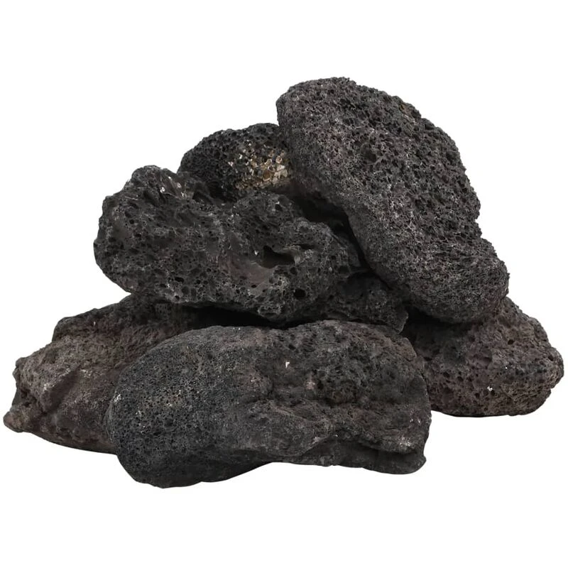 Image of vidaXL Volcanic Rocks 25 kg Black 10-30 cm, Black 3217189