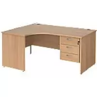 image of Dams International Left Hand Ergonomic Desk MP16ELP3B 1,600 x 1,200 x 725 mm