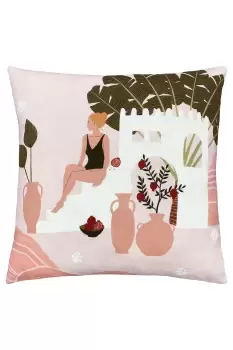 image of Nalani Abstract Moroccan Courtyard Printed Cushion