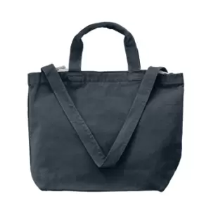Image of Bags By Jassz Zipped Canvas Shopper (One Size) (Denim Blue)