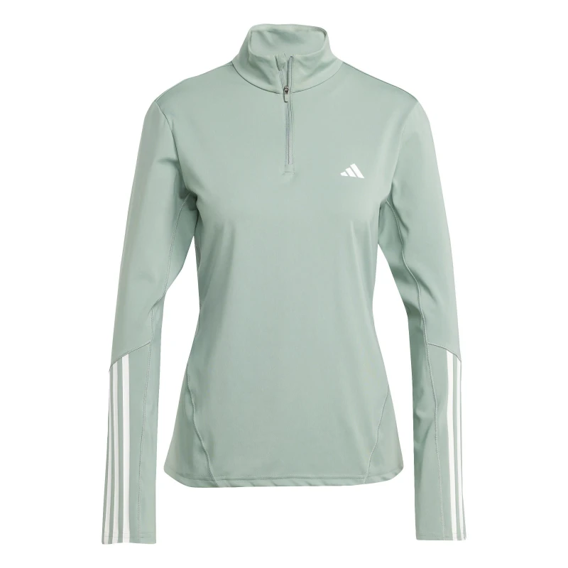 Image of adidas Womens Long-Sleeve Performance Gym Top Linen Green female L (16-18)