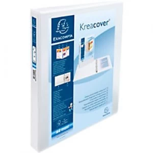 Image of Exacompta Presentation Ring Binder Kreacover Personal 51842E Polypropylene A4 4 ring 30 mm White Pack of 10